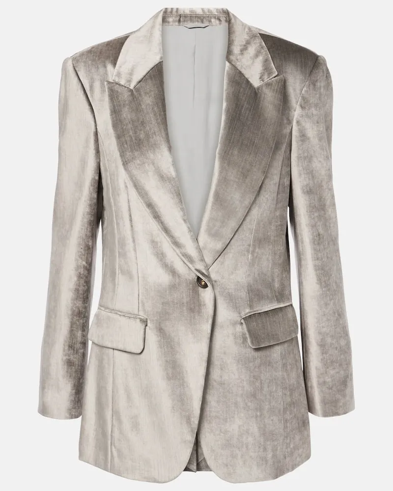 Brunello Cucinelli Blazer aus Samt Grau