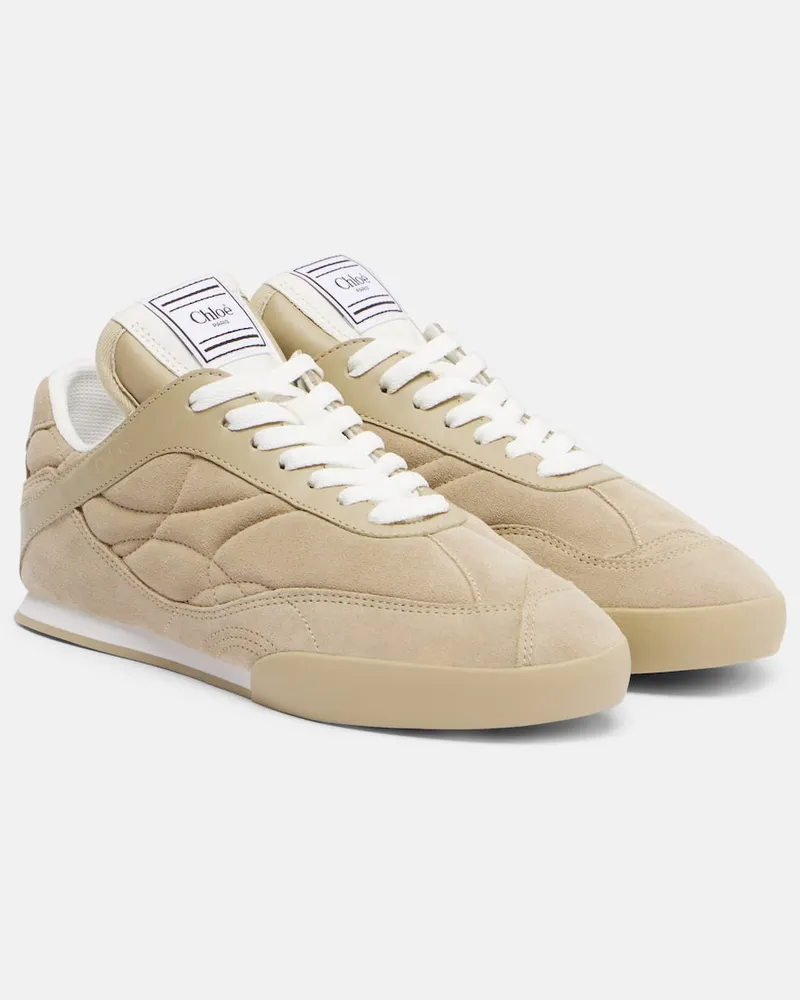 Chloé Chloé Sneakers Chloé Kick aus Veloursleder und Leder Beige