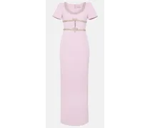 Robe aus Crêpe mit Kristallen