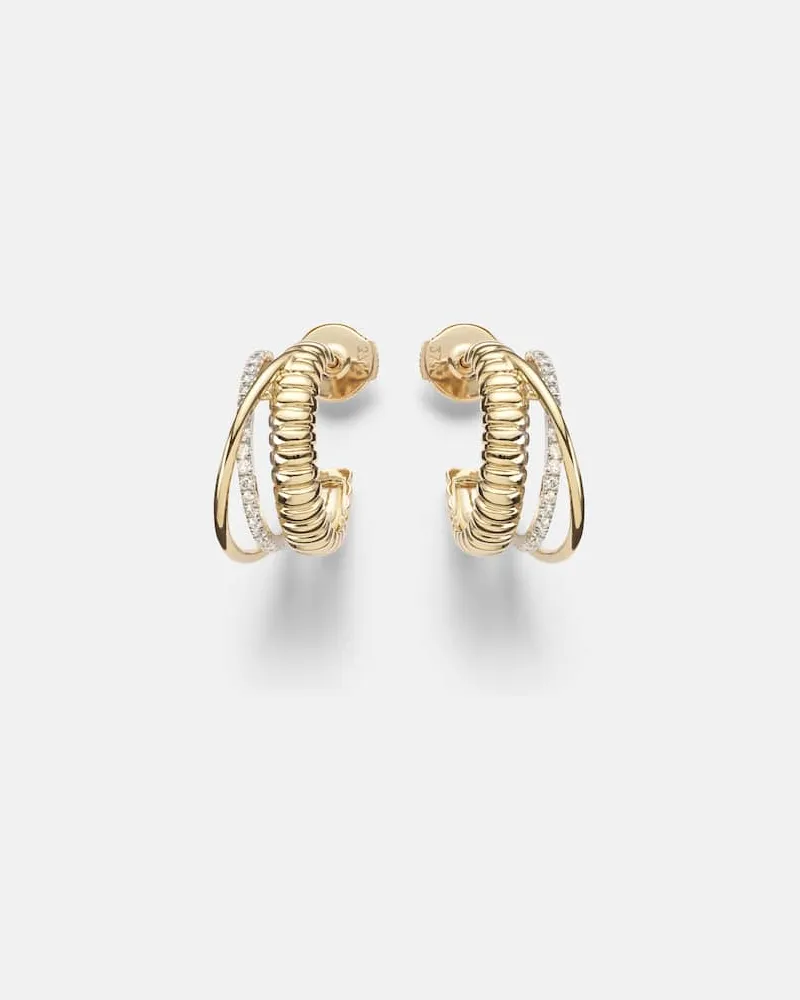 Yvonne Léon Yvonne Léon Ohrringe Un Deux Trois Lisse aus 9kt Weißgold mit Diamanten Silber