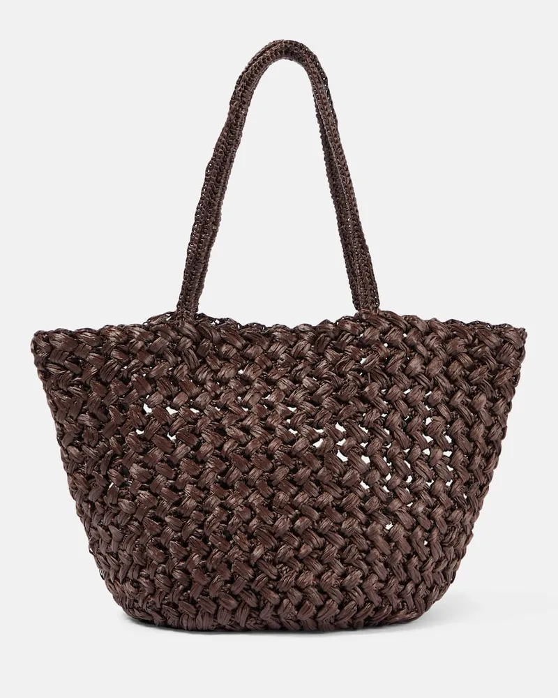 The Row Tote Estelle aus Raffiabast Braun