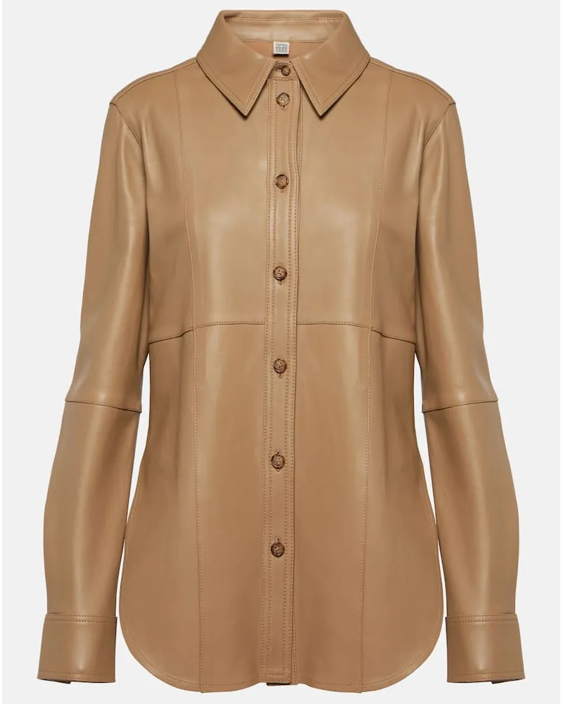 Totême Hemd aus Leder Beige
