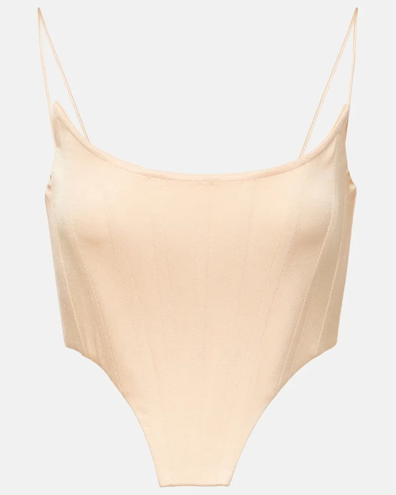 Alex Perry Bustier-Top aus Satin Rosa