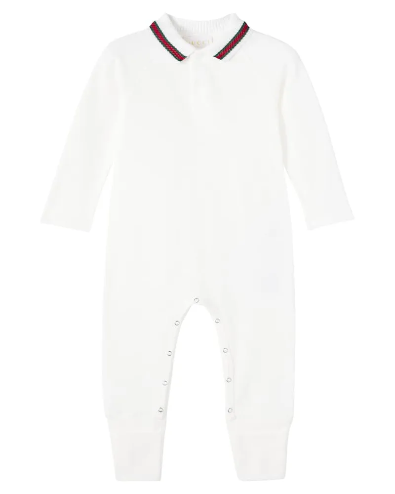 Gucci Baby Spieler aus einem Baumwollgemisch Weiß