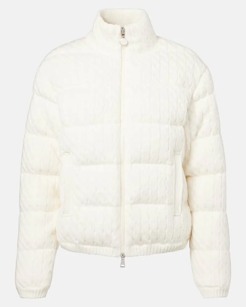 Moncler Daunenjacke aus einem Baumwollgemisch Weiß