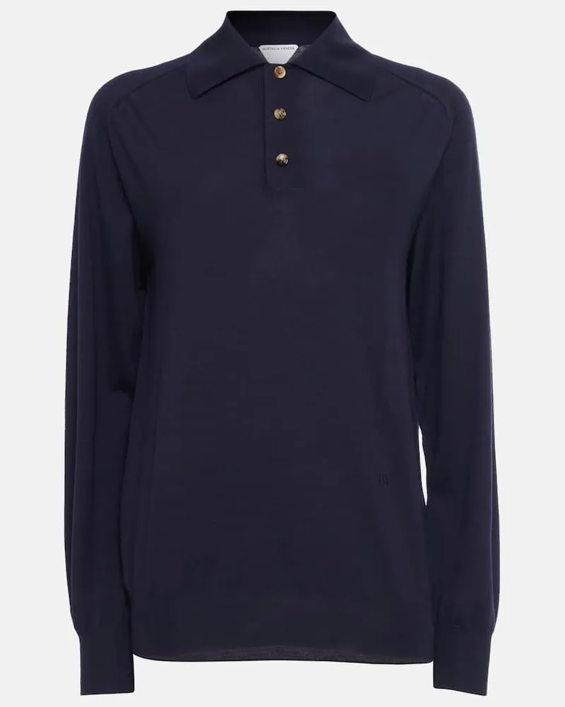 Bottega Veneta Polopullover aus Wolle Blau