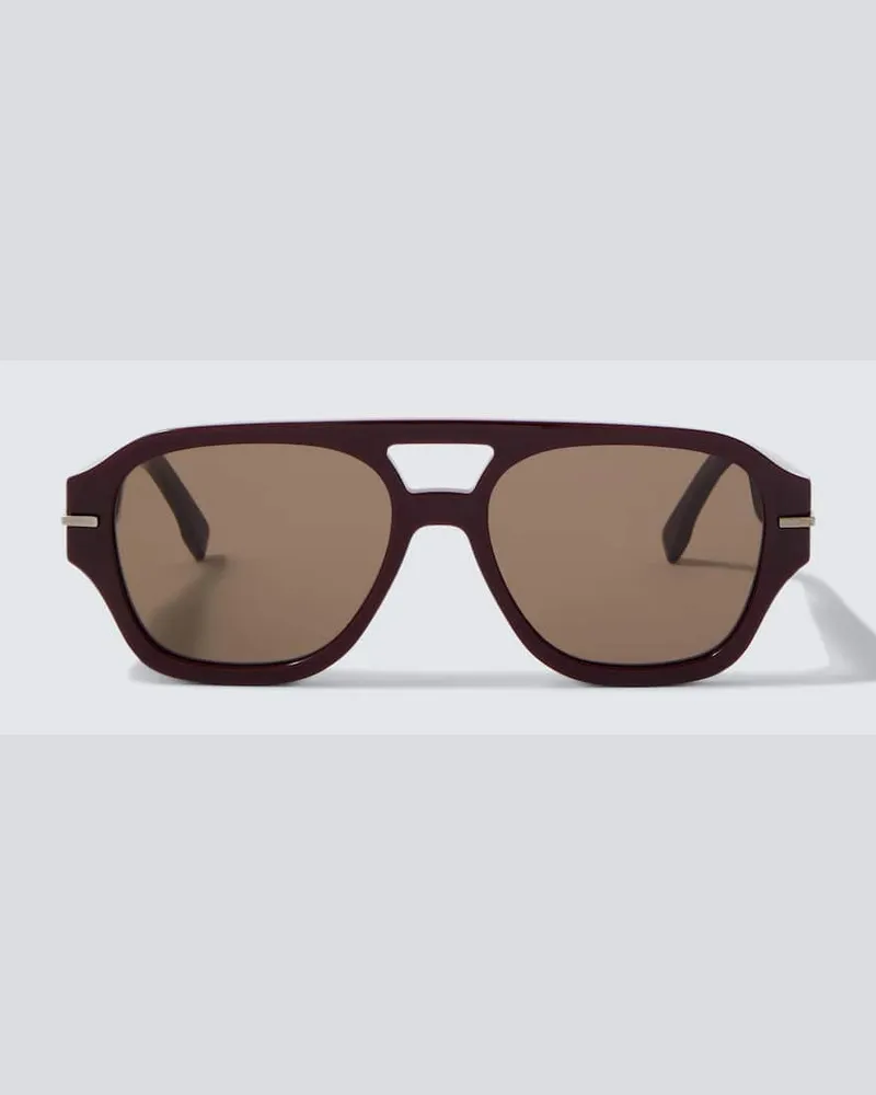 Fendi Aviator-Sonnenbrille Fendigraphy Burgunderrot