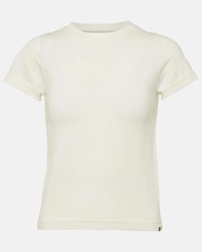 extreme cashmere T-Shirt N°292 America aus Baumwolle und Kaschmir Weiß