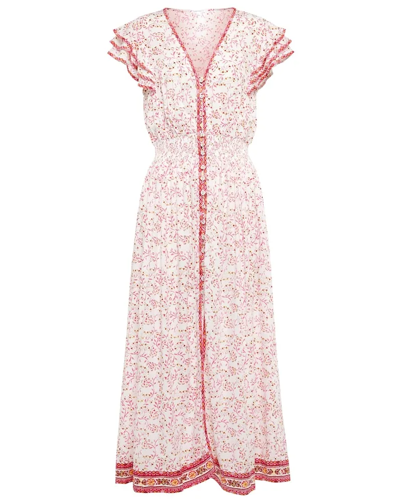Poupette St Barth Bedrucktes Midikleid Della Pink