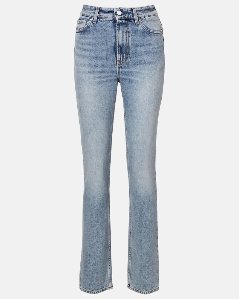 Totême High-Rise Slim Jeans Blau