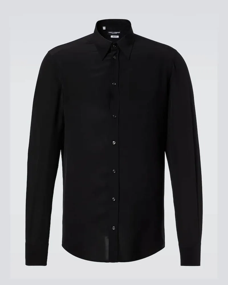 Dolce & Gabbana Hemd aus Crêpe de Chine aus Seide Schwarz