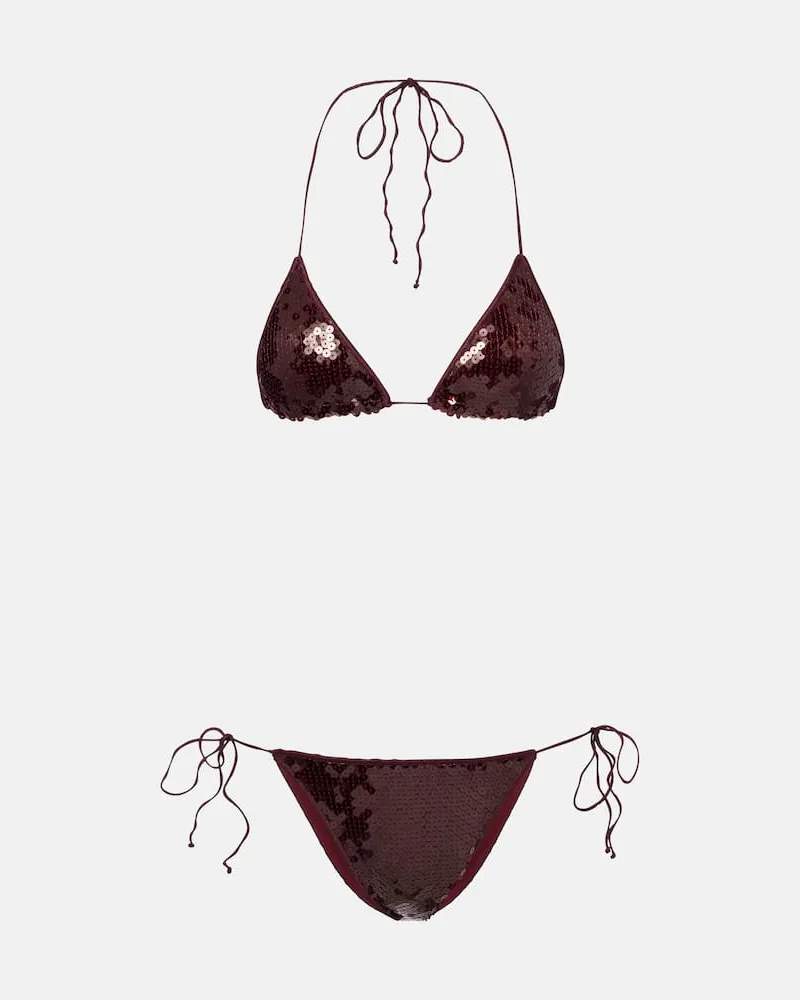Oséree Oséree Bikini Marylin mit Pailletten Burgund