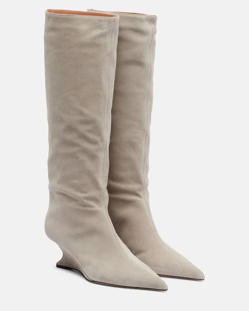 Paris Texas Stiefel Nina 50 aus Veloursleder Grau