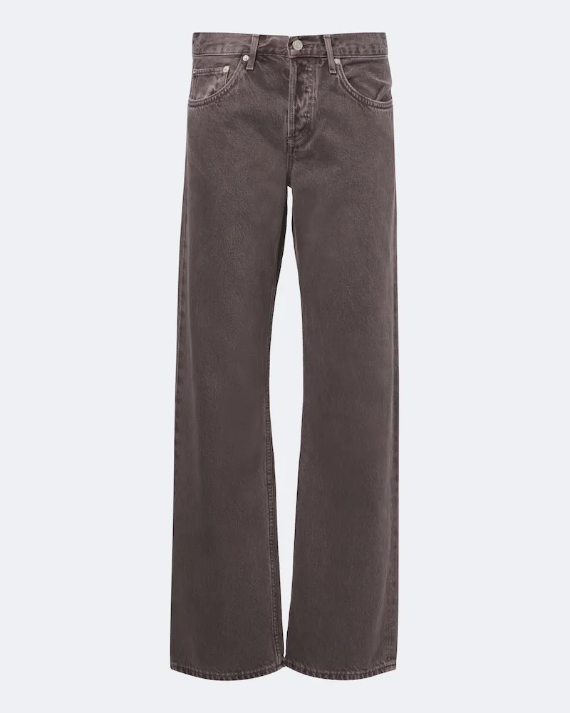 AGOLDE Low-Rise Straight Jeans Grau