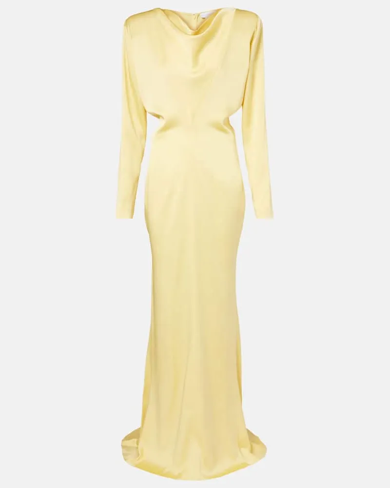 Stella McCartney Robe aus Satin Gelb