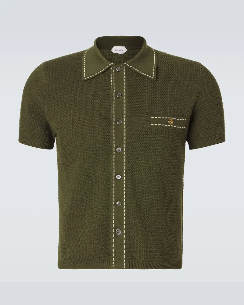 Versace Polohemd Medusa aus Baumwolle Grün