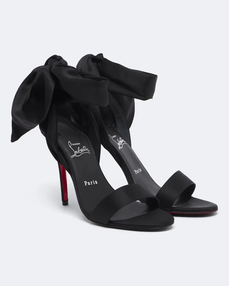 Christian Louboutin Sandalen Miss Z aus Satin Schwarz