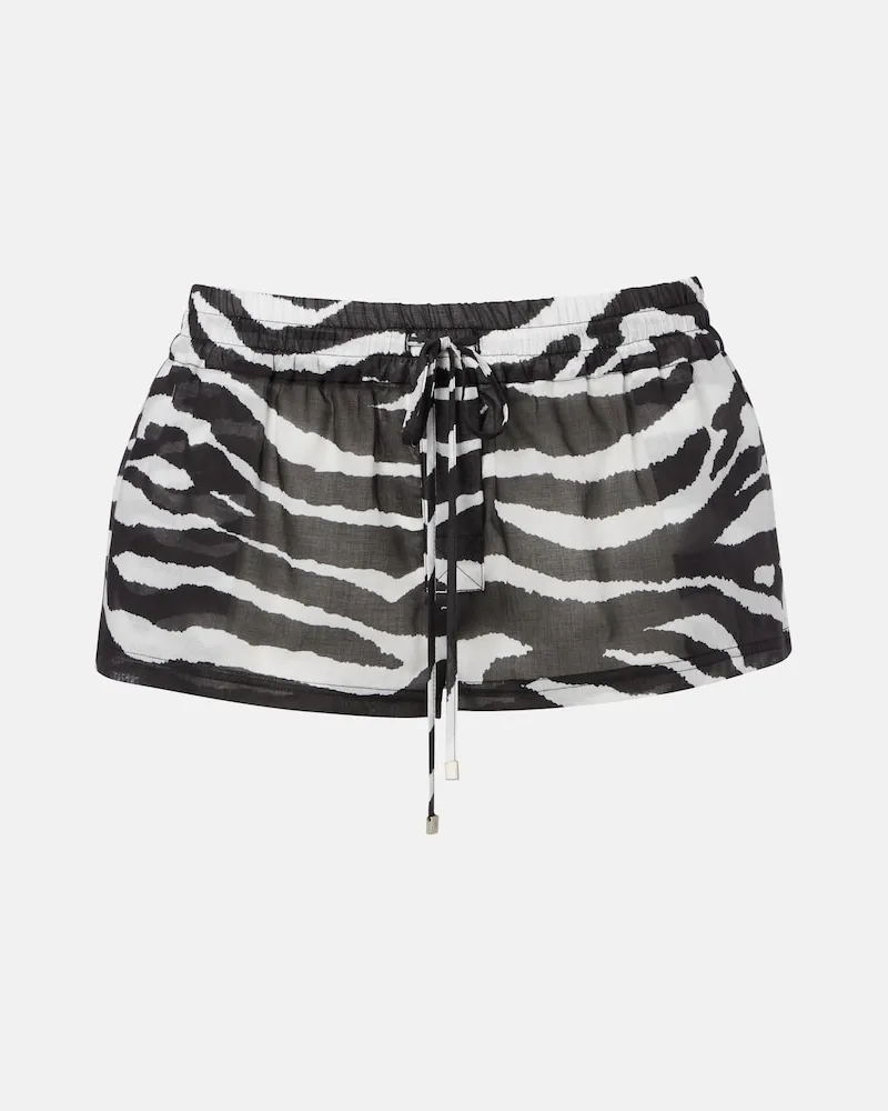 ATTICO Bedruckte Shorts aus Baumwolle Schwarz
