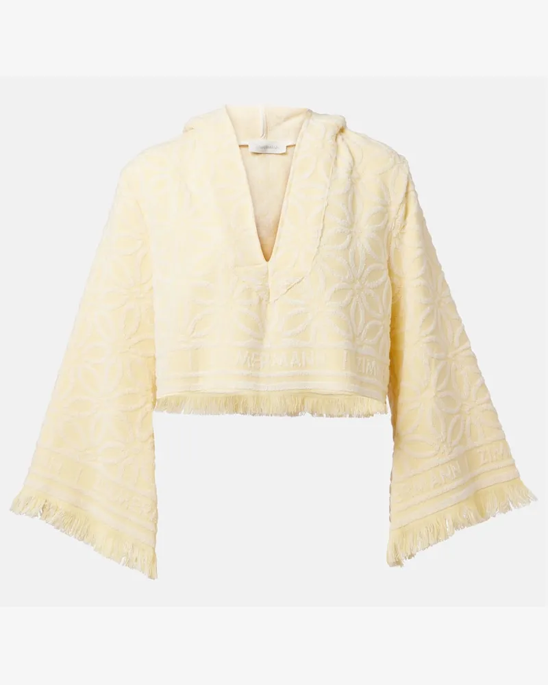 Zimmermann Cropped-Top Coco aus Baumwollfrottee Gelb