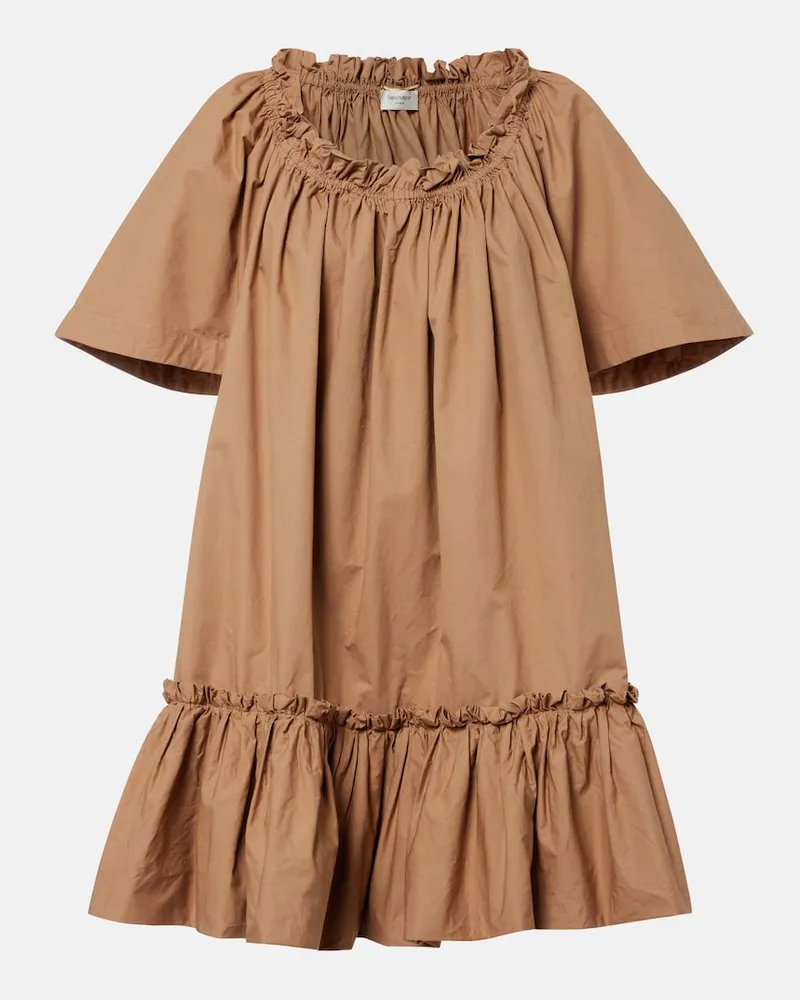 Saint Laurent Minikleid aus Baumwolle Beige