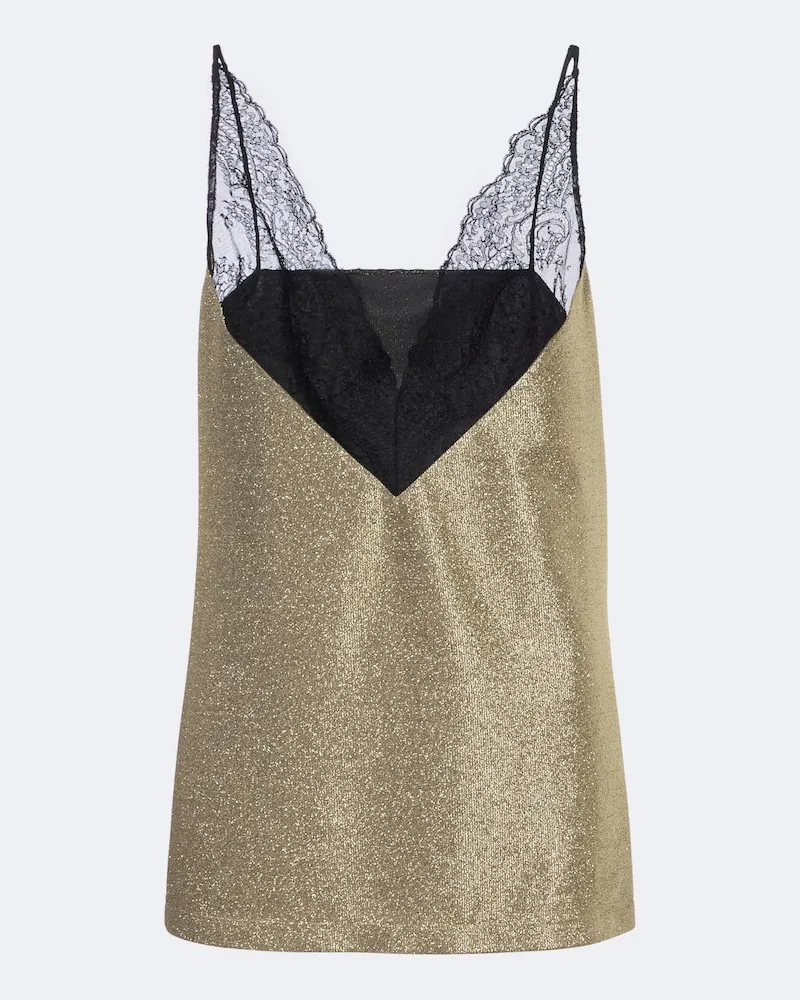 Dolce & Gabbana Top aus Lamé mit Spitze Gold