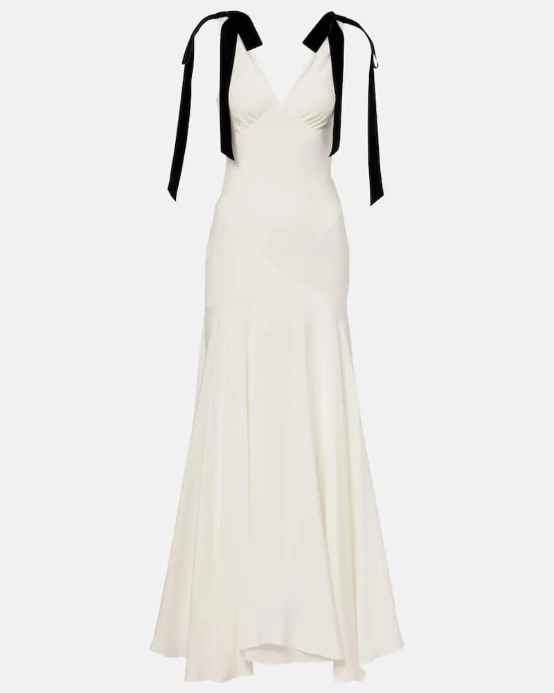Rodarte Maxikleid aus Seiden-Crêpe Weiß