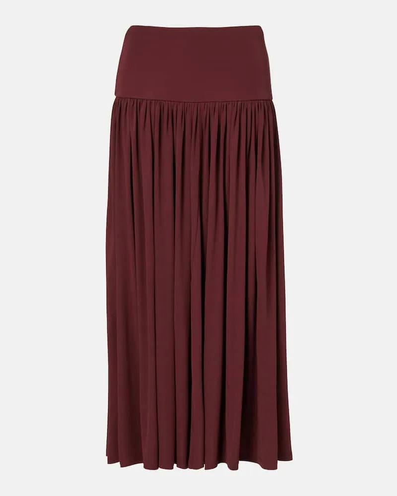 Aya Muse High-Rise-Maxirock Burgunderrot