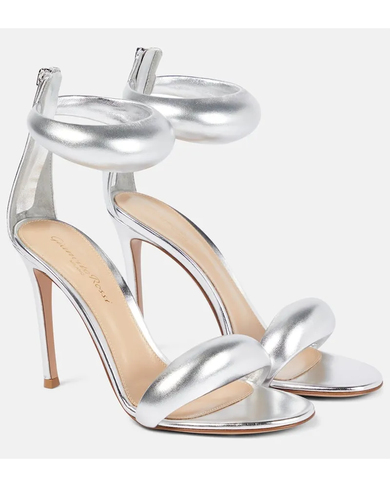 Gianvito Rossi Sandalen Bijoux 105 aus Metallic-Leder Silber