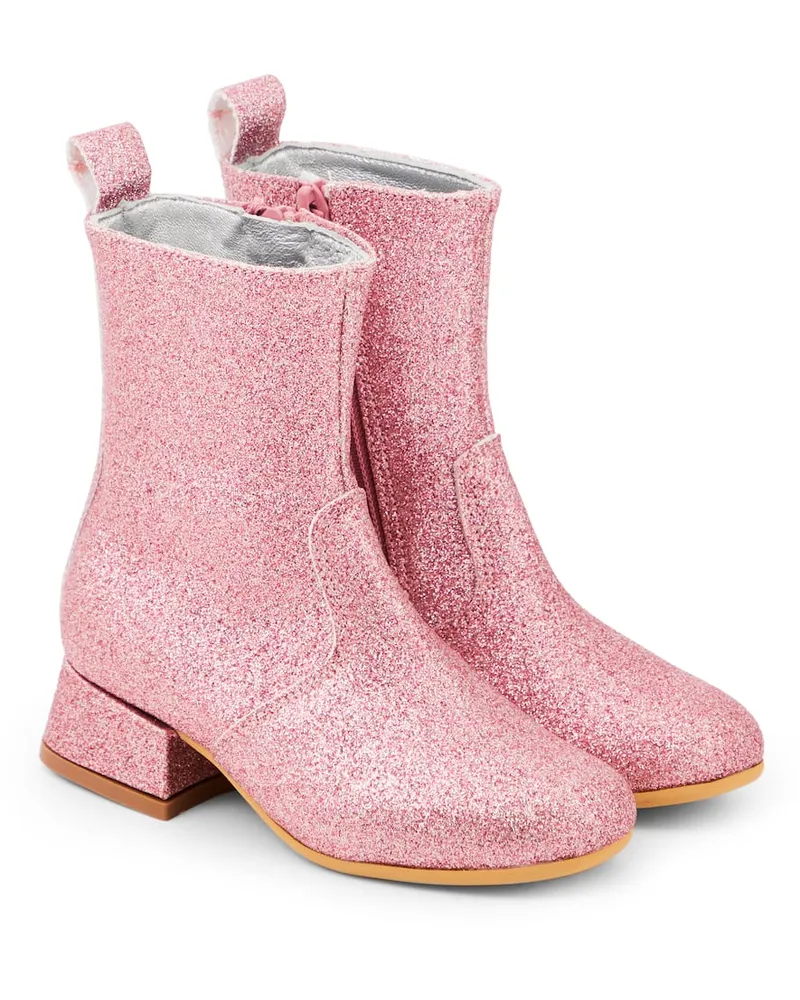 Monnalisa Ankle Boots mit Glitter Rosa