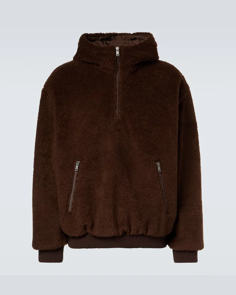 Prada Jacke aus Teddyfleece Braun