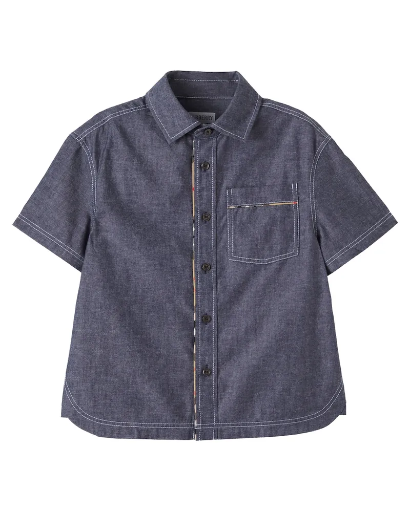 Burberry Hemd Burberry Check aus Baumwolle Blau