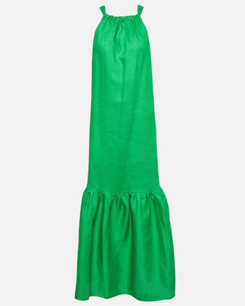 ASCENO Maxikleid Ibiza aus Leinen Grün