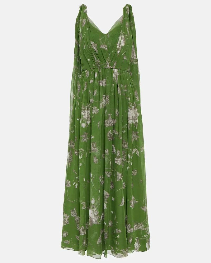 Erdem Maxikleid aus Seide Grã¼n