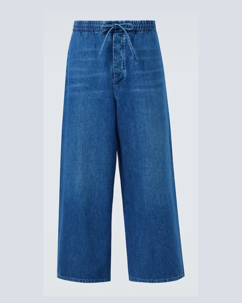 Loewe Paula's Ibiza Cropped Wide-Leg Jeans Blau