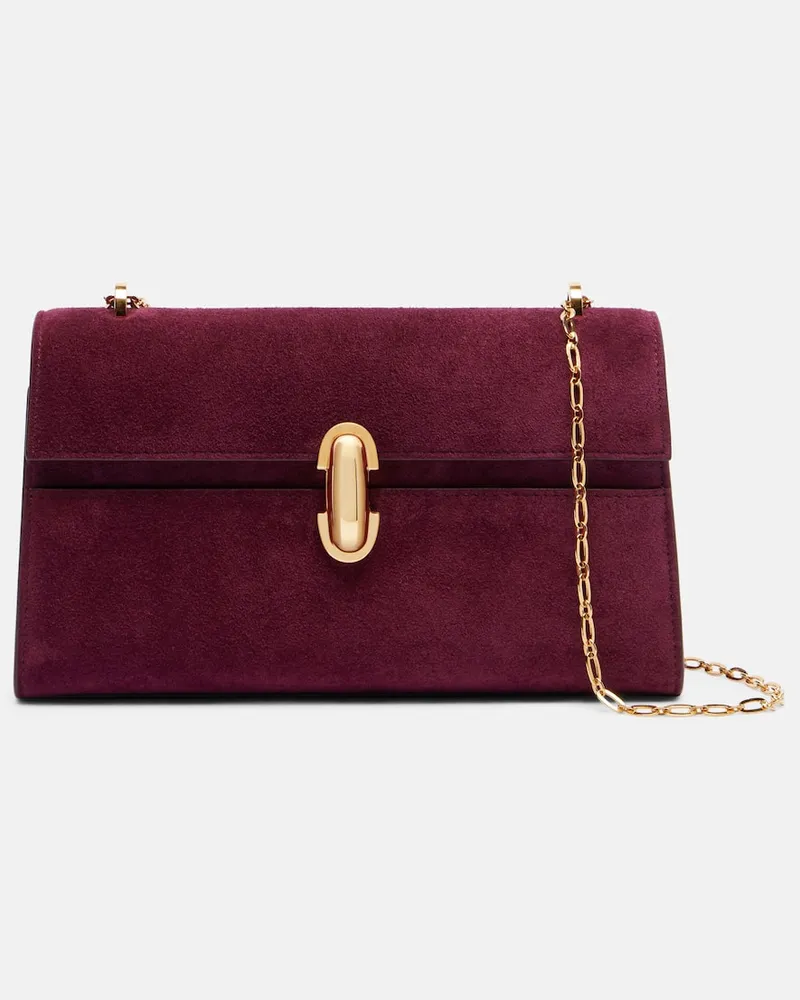 SAVETTE Clutch Symmetry Pochette aus Veloursleder Lila