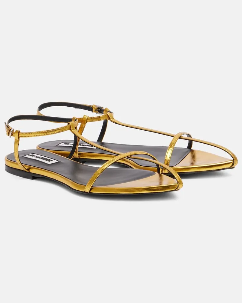 Jil Sander Sandalen aus Metallic-Leder Gold