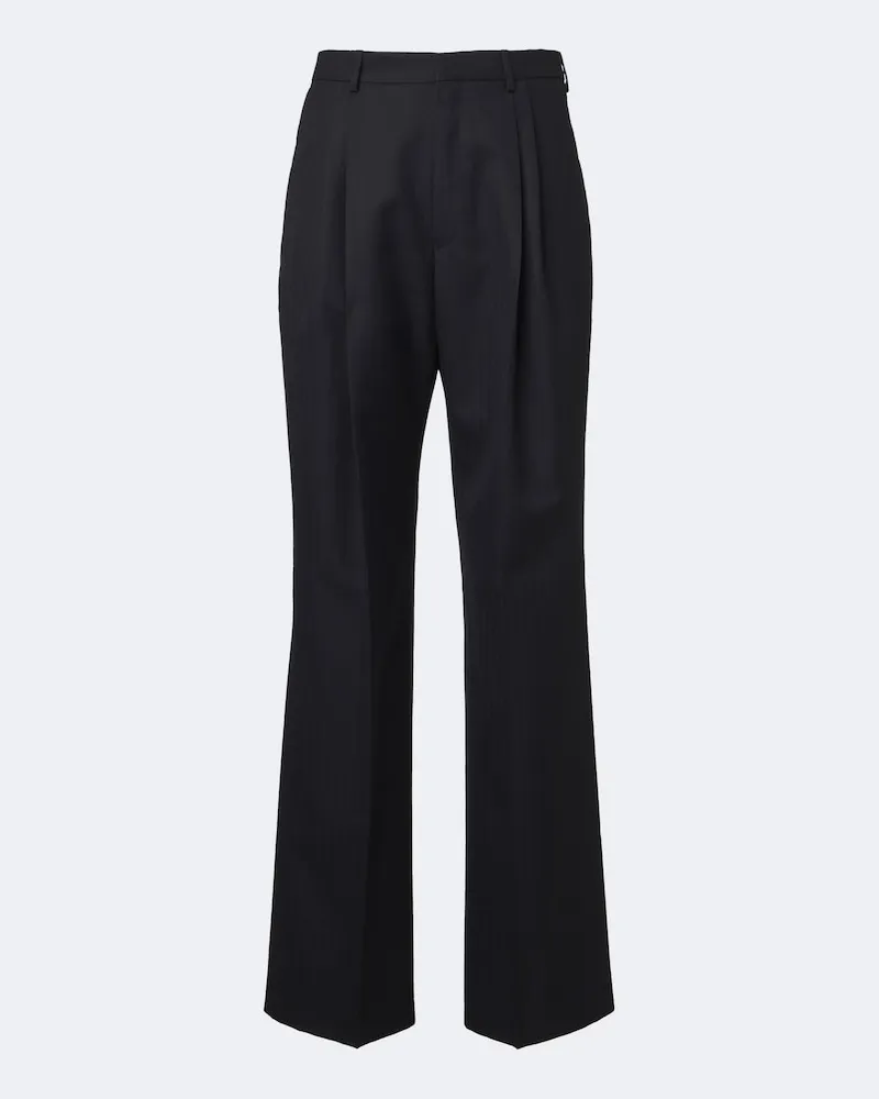 Dries van Noten Weite Hose aus Wolle Blau