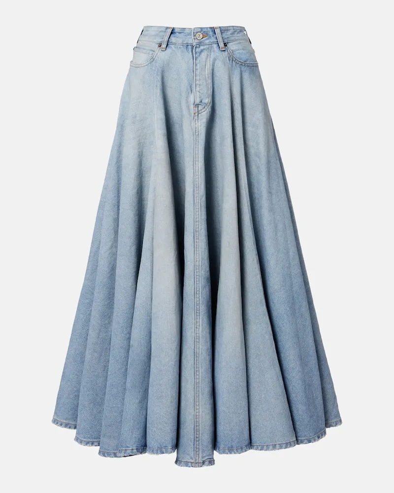 Balenciaga Midirock aus Denim Blau