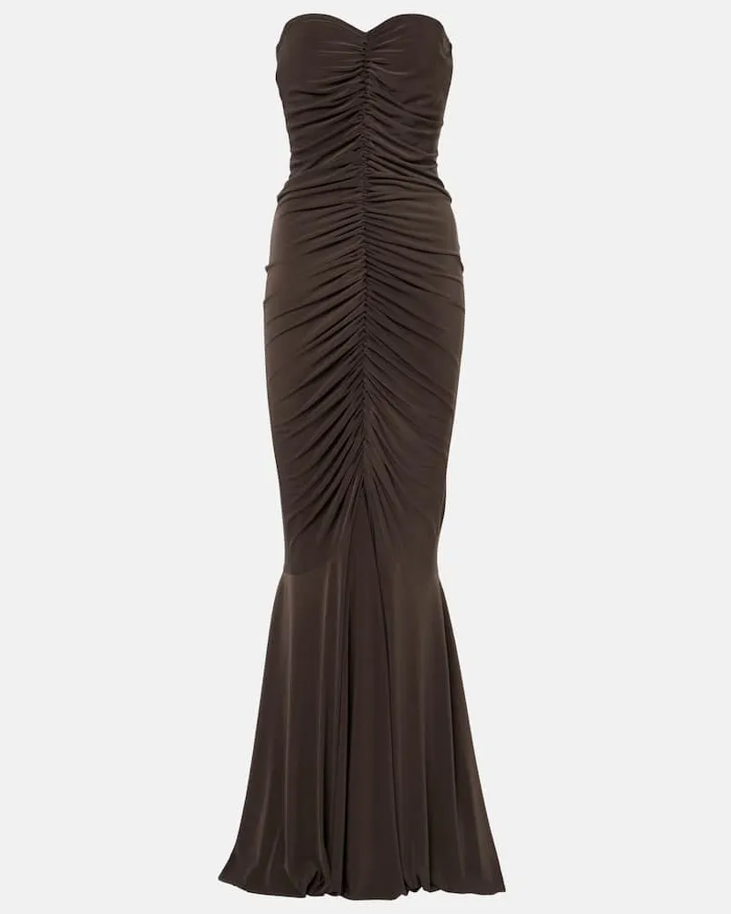 Norma Kamali Robe aus Jersey Braun