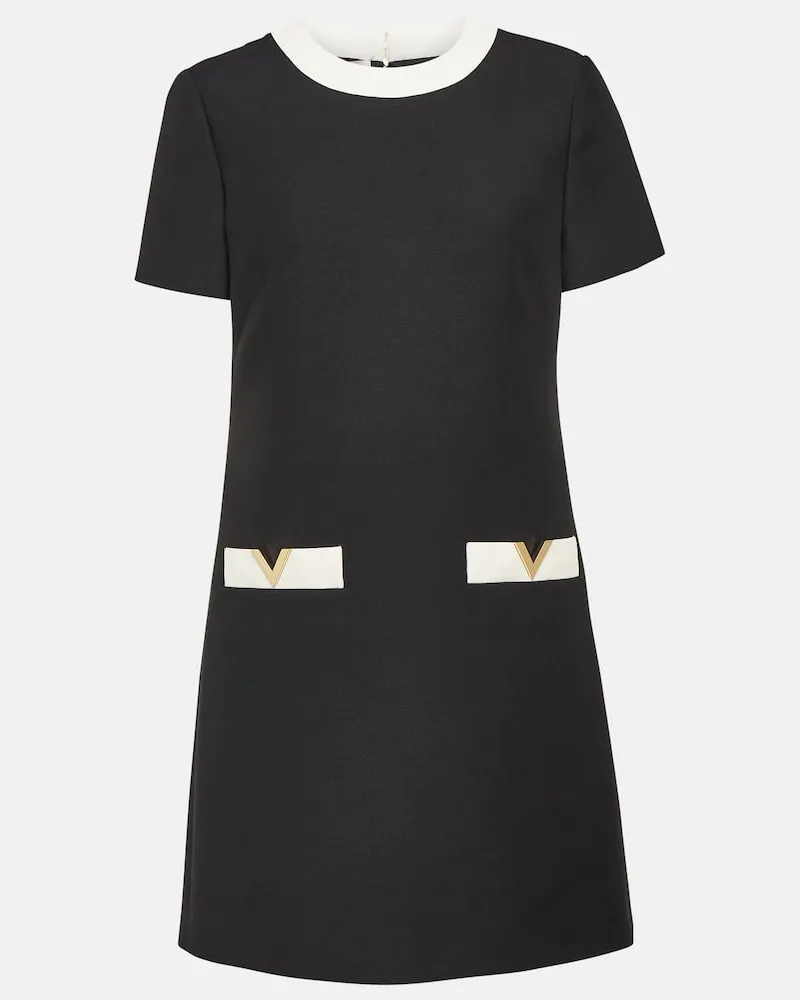 Valentino Garavani Minikleid aus Wolle und Seide Schwarz