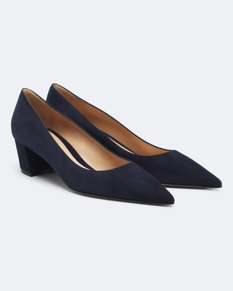 Gianvito Rossi Pumps Piper aus Veloursleder Blau