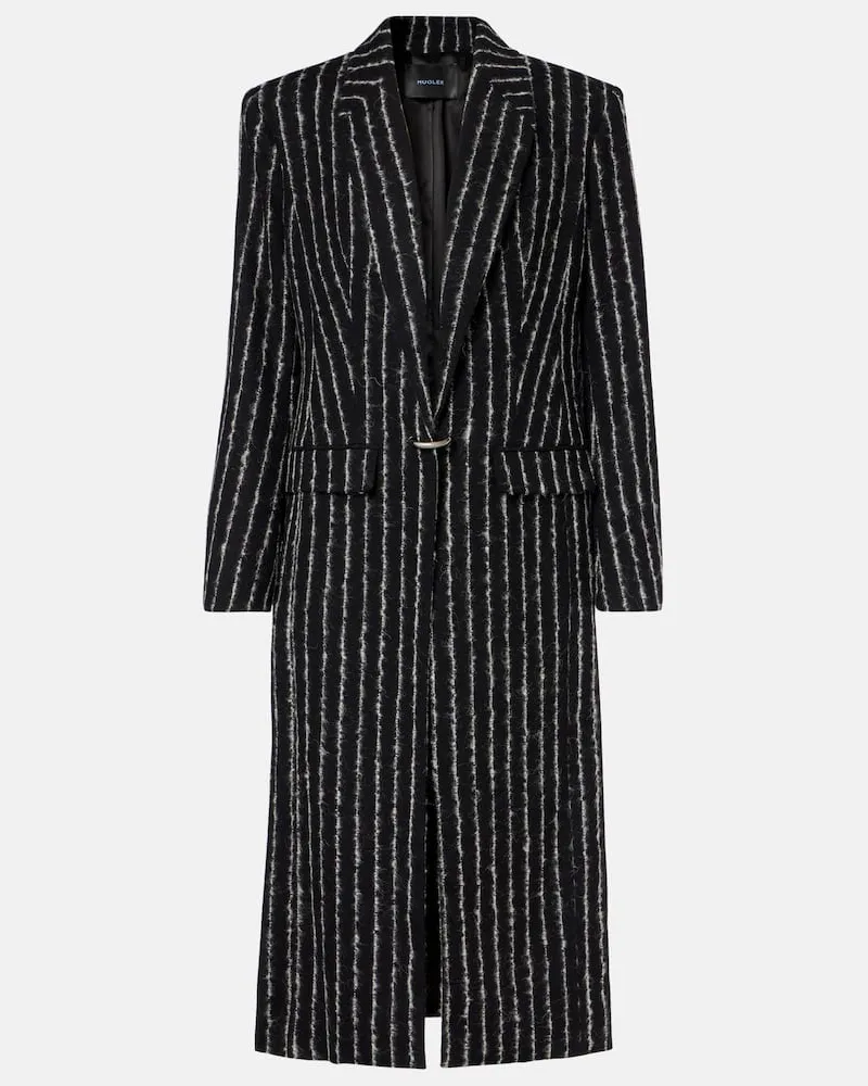 Thierry Mugler Mantel aus einem Wollgemisch Schwarz