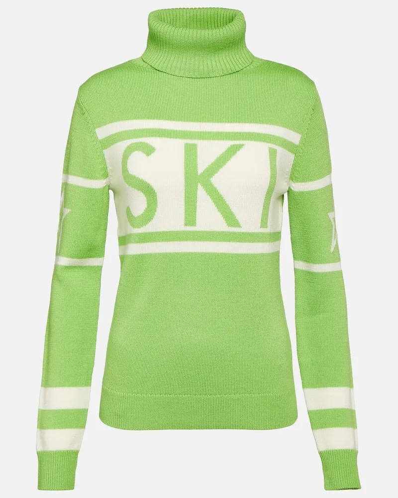 Perfect Moment Skipullover Schild aus Wolle Grã¼n