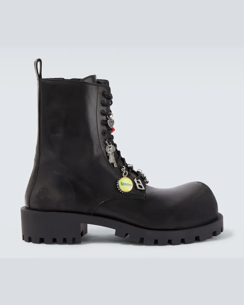 Balenciaga Schnürstiefel Hummer aus Leder Schwarz