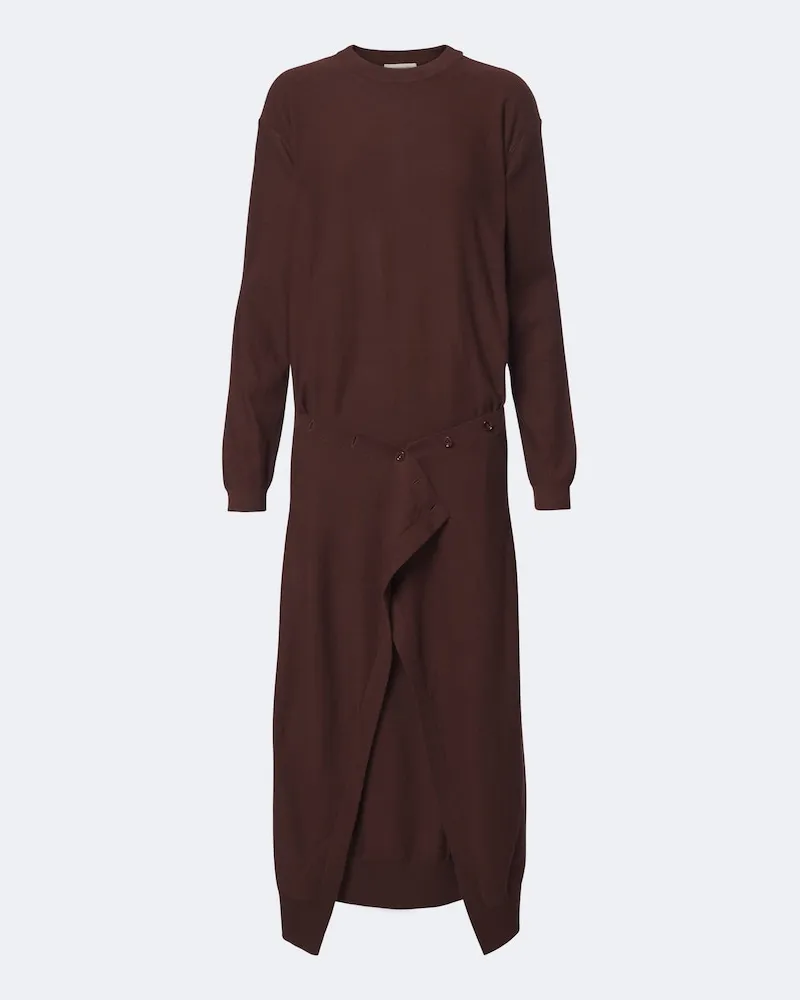Christophe Lemaire Dekonstruiertes Midikleid Braun