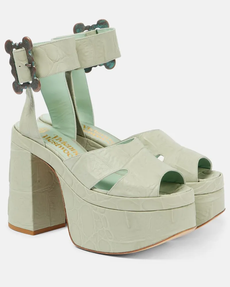 Vivienne Westwood Plateausandalen Olde London aus Leder Grün