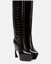 Victoria Beckham Plateaustiefel aus Leder Burgund