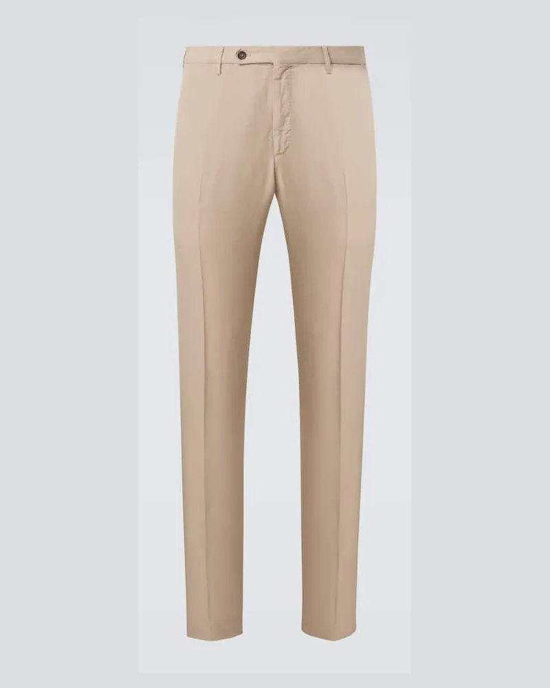 Slowear Gerade Hose aus Leinen und Baumwolle Beige