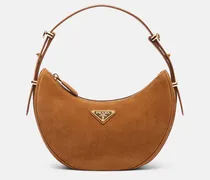 Schultertasche Prada Arqué aus Veloursleder