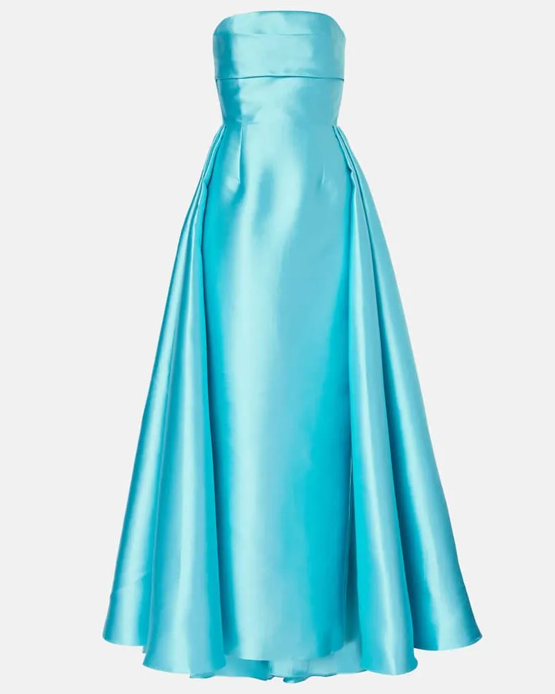 Solace London Robe aus Satin Blau